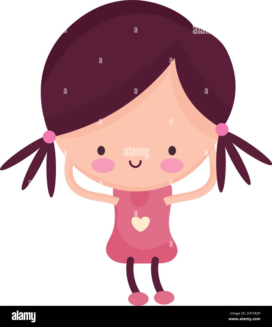 Isolated happy girl cartoon character Vector Stock Vector Image & Art ...