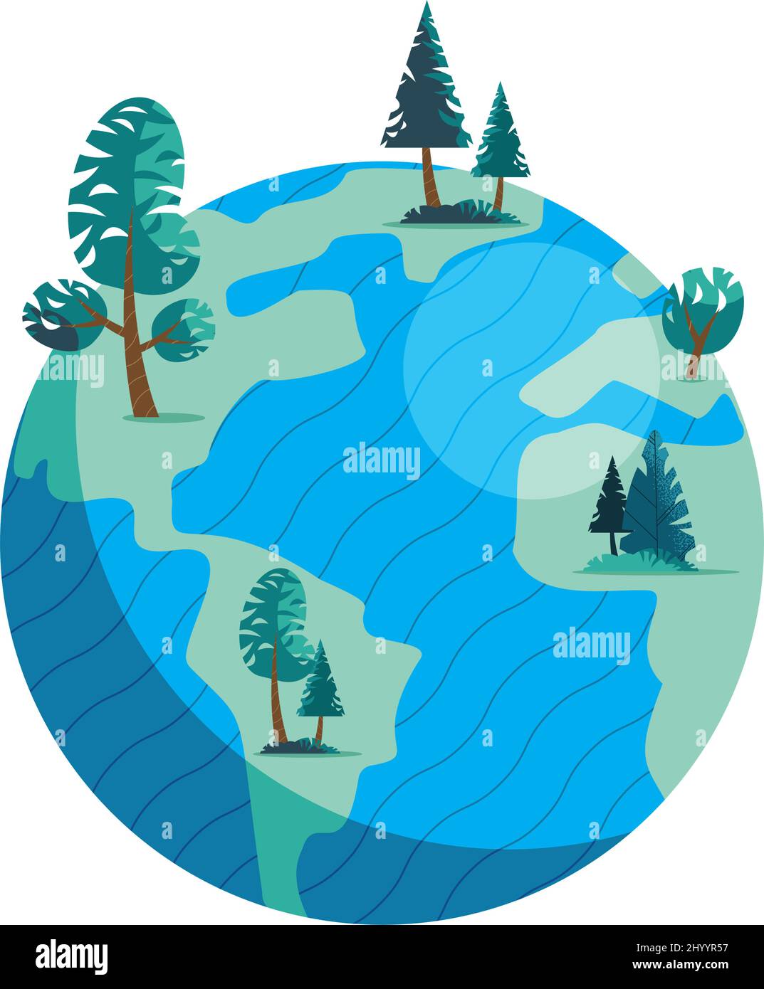 earth planet with trees ecology Stock Vector Image & Art - Alamy
