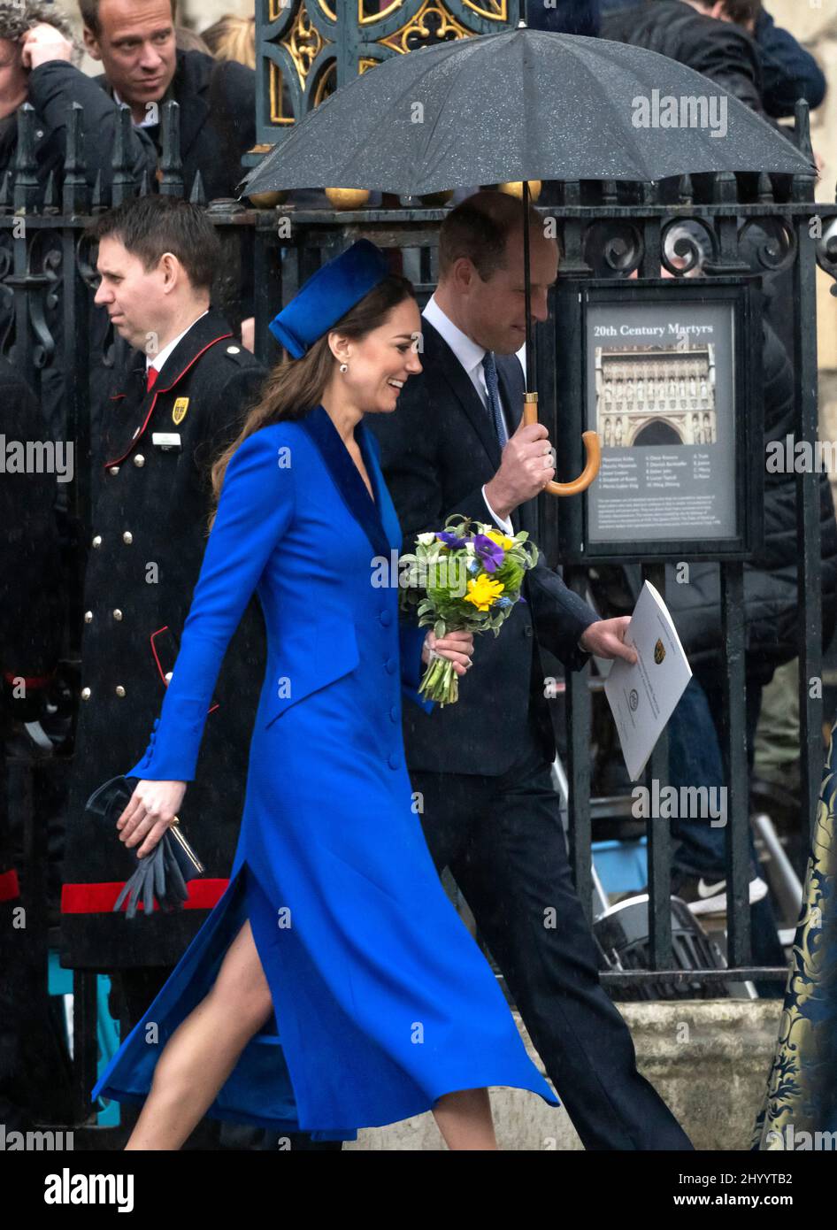 Mach 14th, 2022. London, UK. The Duke and Duchess of Cambridge arriving ...