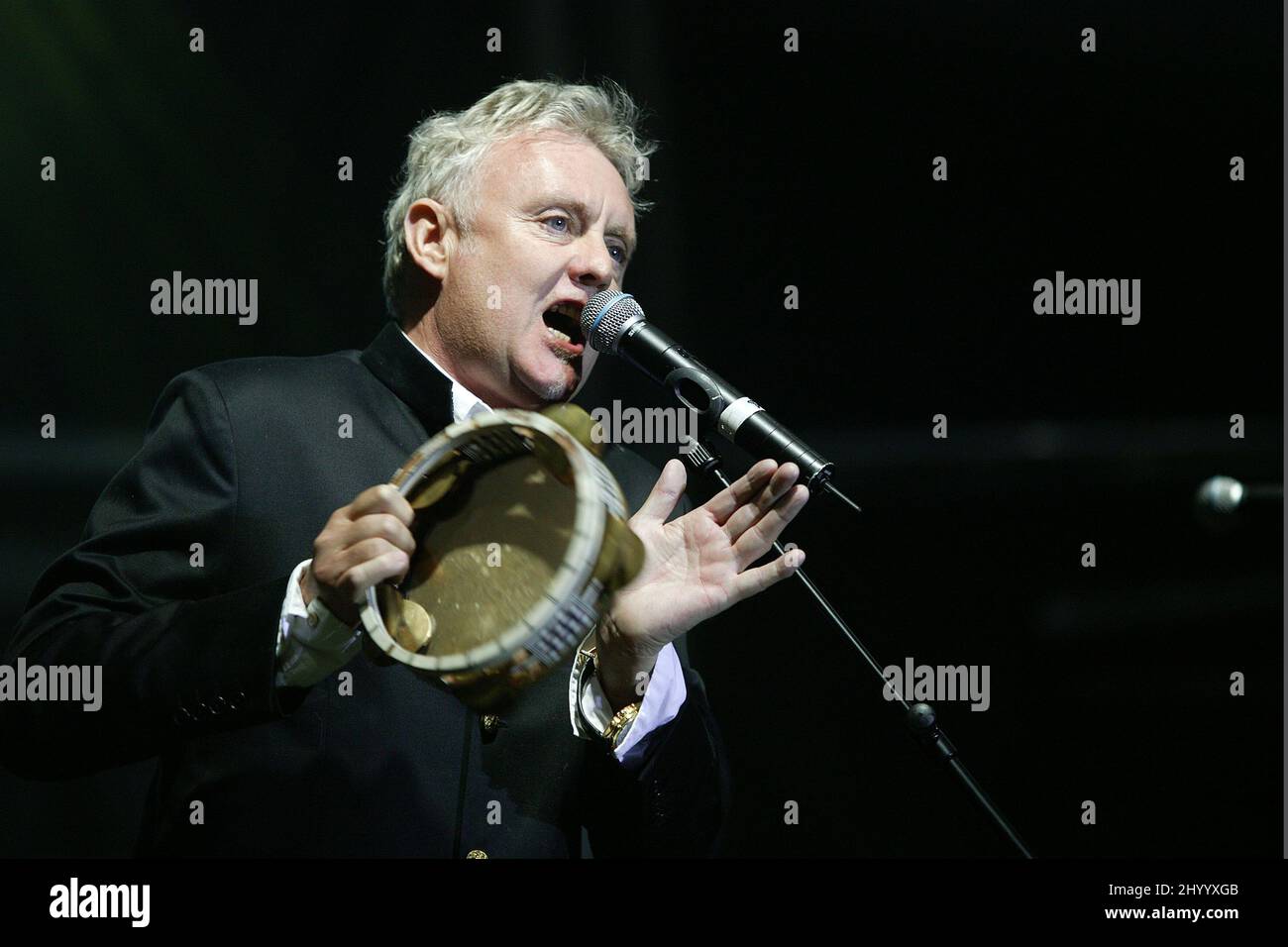 Roger Taylor,the drummer of Queen,performing at the Band du Lac charity concert at Wintershall,Surrey 11th June 2005 Stock Photo