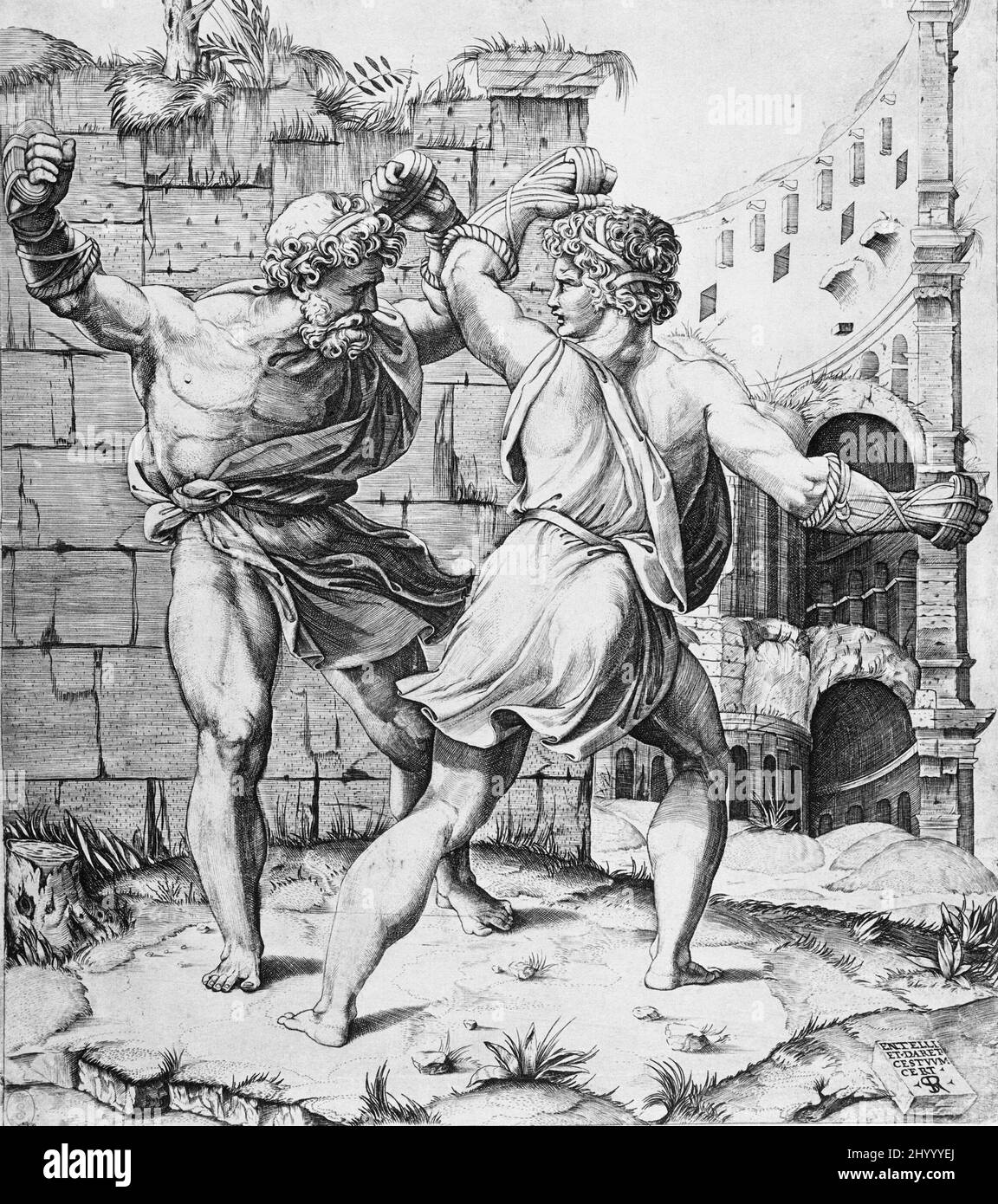Entellus Entellus and Dares. Marco Dente (Italy, Ravenna, died 1527)Giulio ...