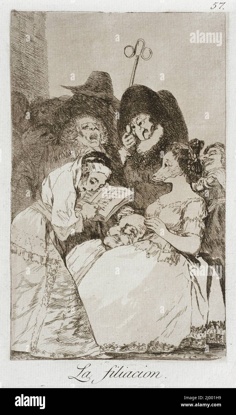 The fileation. Francisco Goya y Lucientes (Spain, Fuendetodos, 1746-1828). Spain, 1799. Prints; etchings. Etching and aquatint Stock Photo