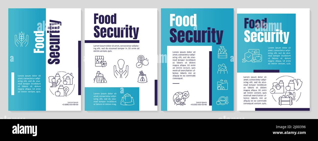 Food security blue brochure template Stock Vector
