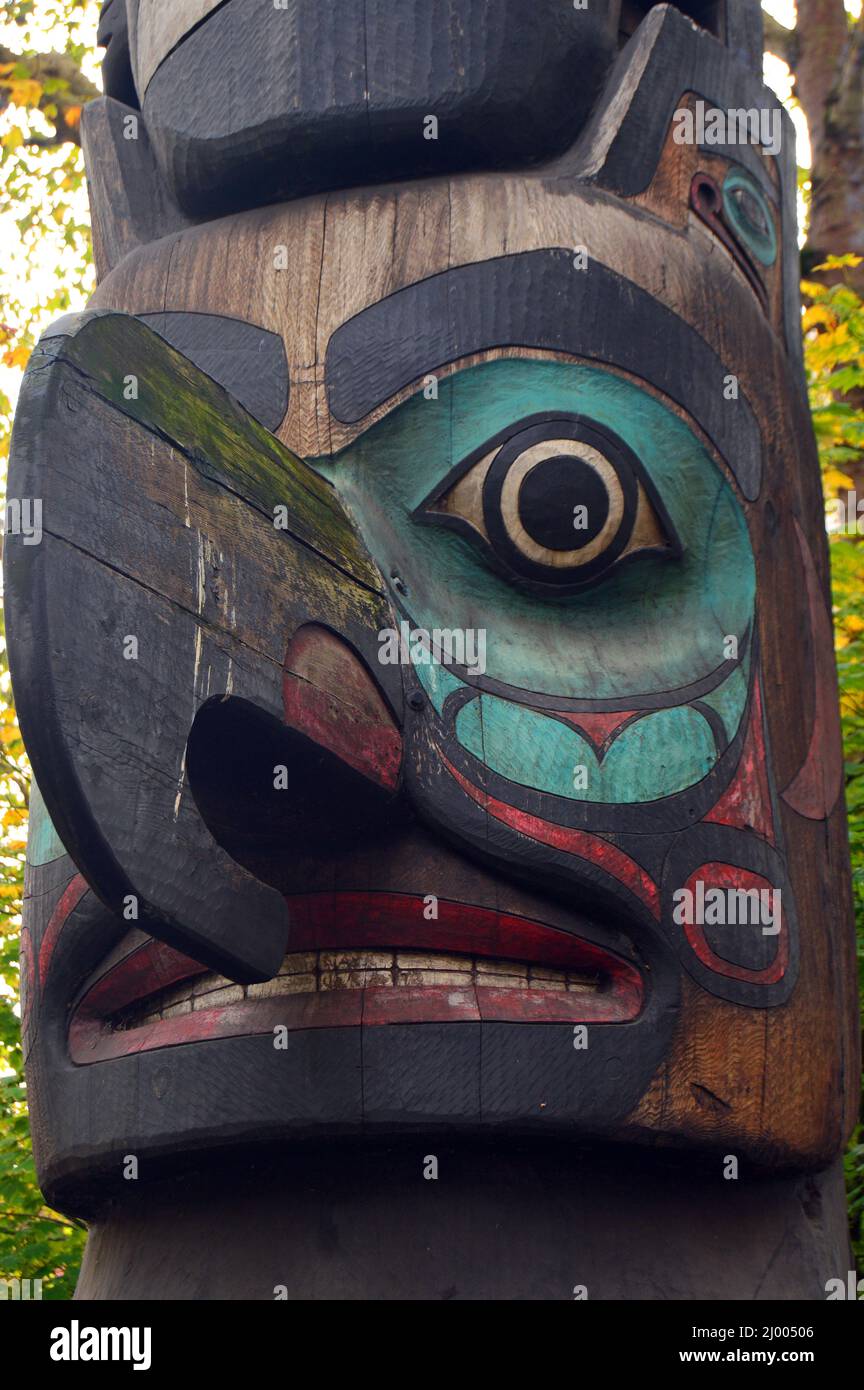 Totem Pole, Pioneer Square, Seattle Stock Photo