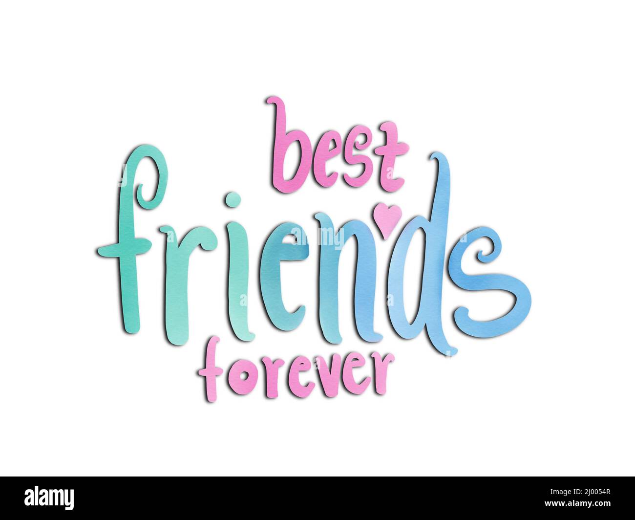 best friends forever lettering pastel colors with shadow Stock Photo