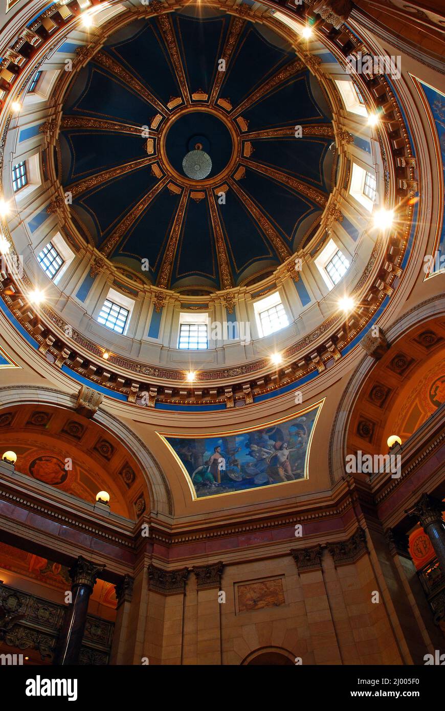 The interior of the dome of the Minnesota State Capitol, St Paul Stock Photo