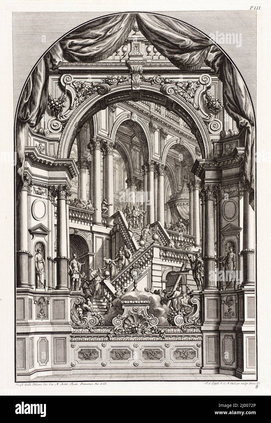 Christ Descending the Stairs. Johann Andreas Pfeffel I (Germany, Bischoffingen, 1674-1748). Germany, circa 1740. Prints; engravings. Engraving Stock Photo