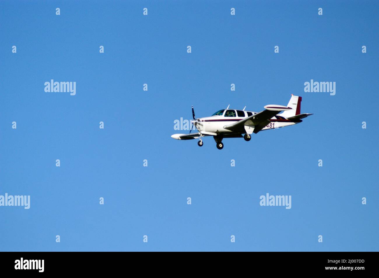 Airplane in the air -- Piper Stock Photo