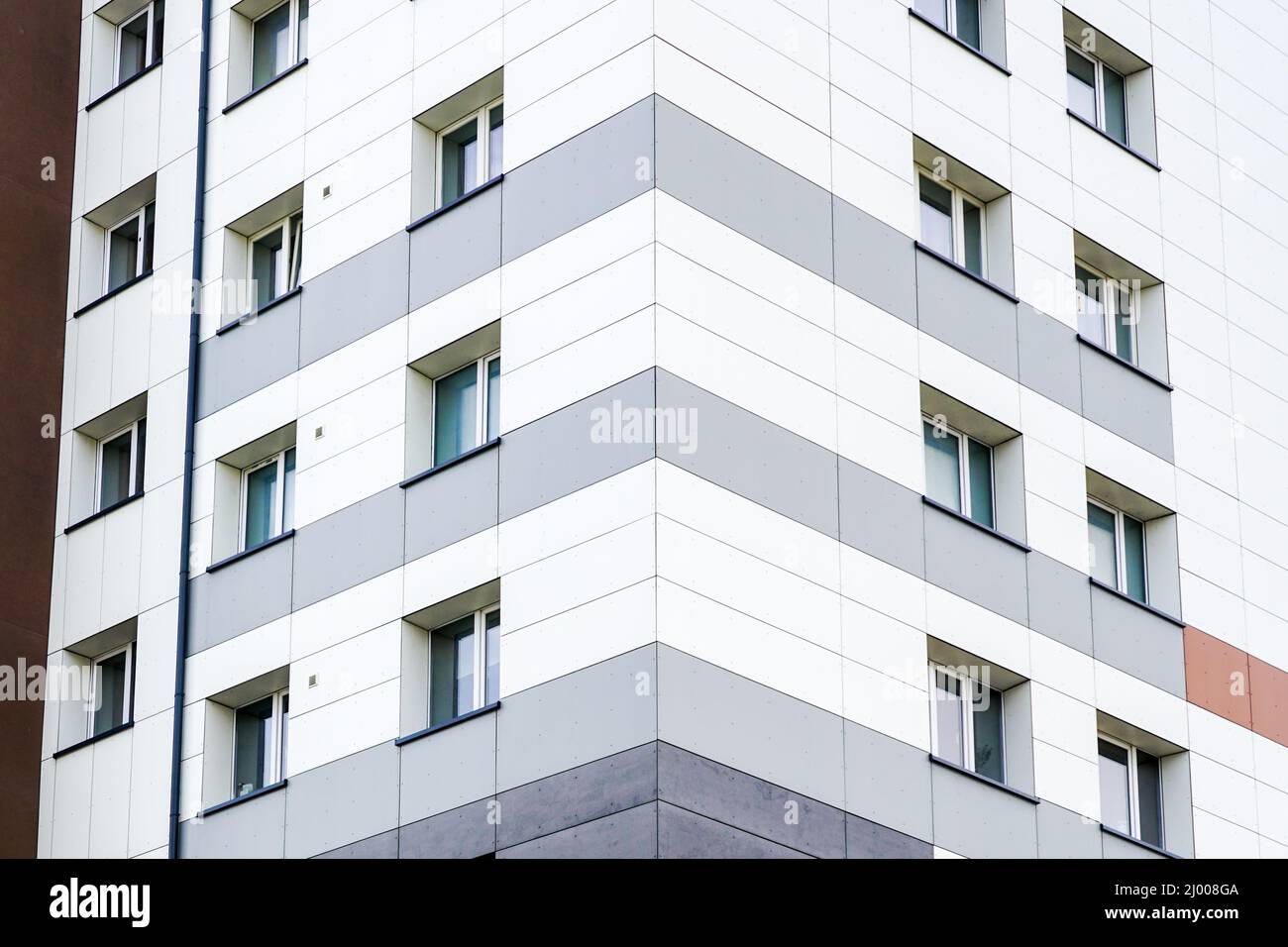 fragment of the facade of a renovated and thermally insulated multi ... - Thermally Insulated Apartment Design