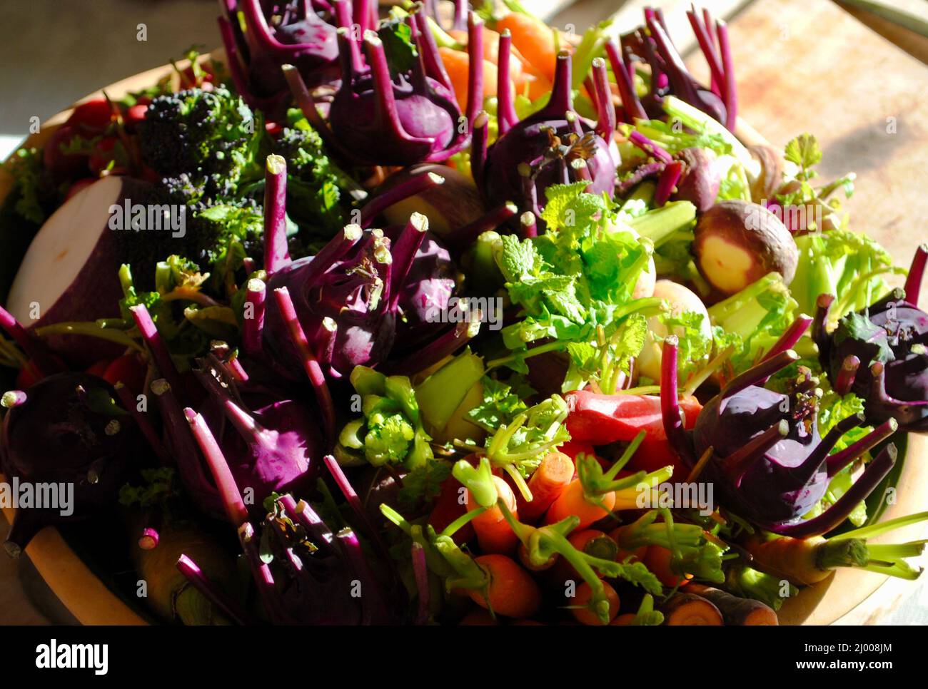 Colorful crudité platter Stock Photo