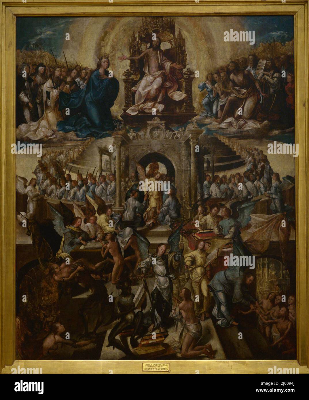 Master of 1549. 'The Last Judgment'. Oil on oak panel, 1540-1550. From the Monastery of Sao Bento da Saúde, Lisbon, Portugal. National Museum of Ancient Art. Lisbon, Portugal. Stock Photo