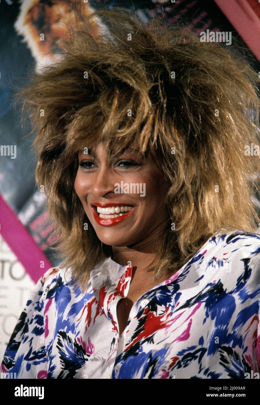 Celebrity.  American-born (1939), Swiss singer-songwriter. Tina Turner. 1985. Stock Photo
