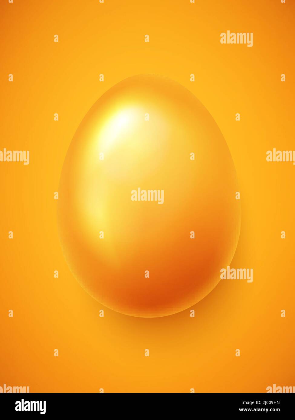 Realistic easter egg decorated in gold color . Vector illustration. Stock Vector