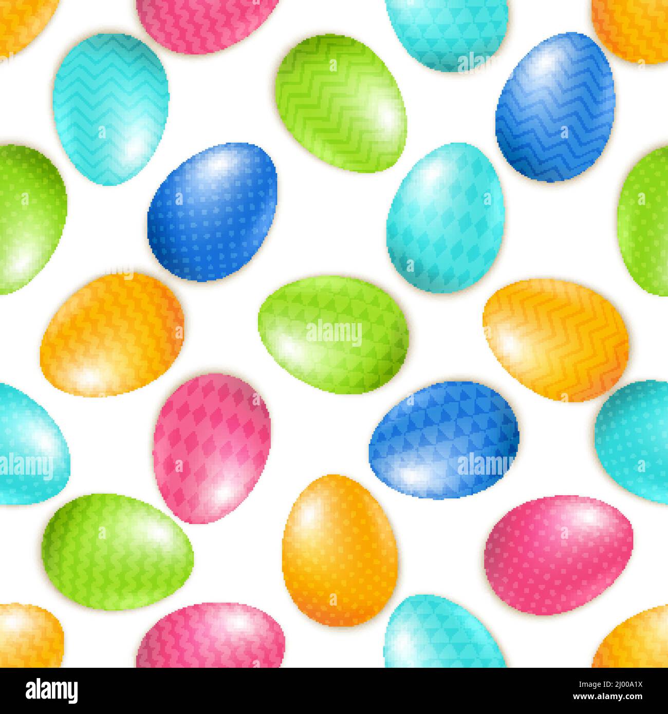 Happy Easter seamless pattern with bright eggs, vector illustration ...