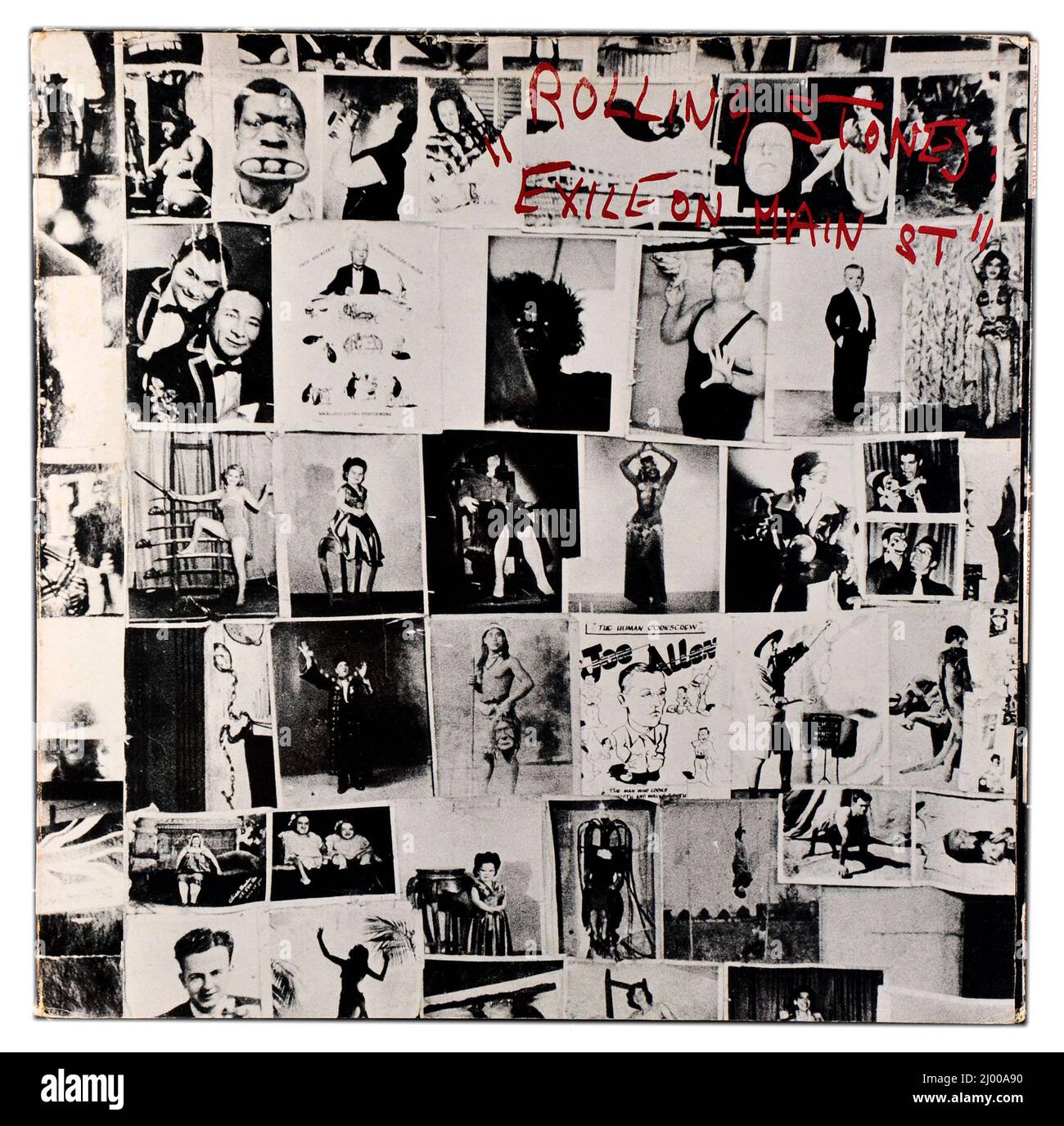 The Rolling Stones album cover for Exile on Main Street designed by John Van Hammersveld and based on a photograph by  Robert Frank was released in 1972. Stock Photo