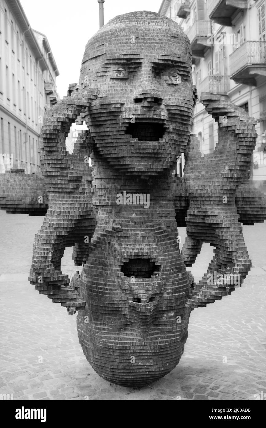 creepy statue that screams in Turin, Italy Stock Photo Alamy