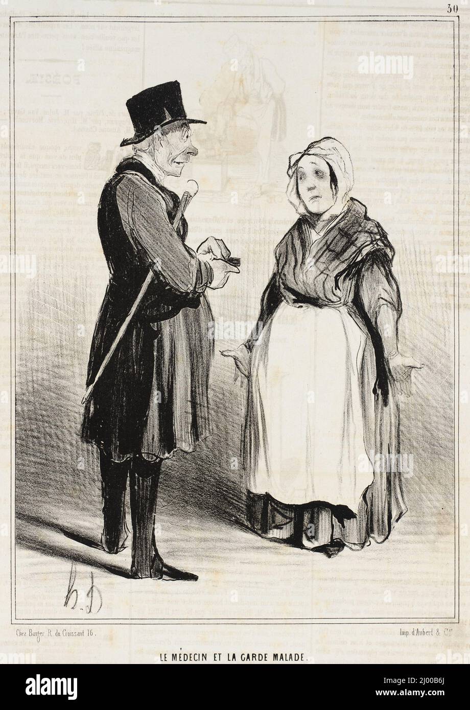 Le Médecin et la garde malade. Honoré Daumier (France, Marseilles, 1808 ...