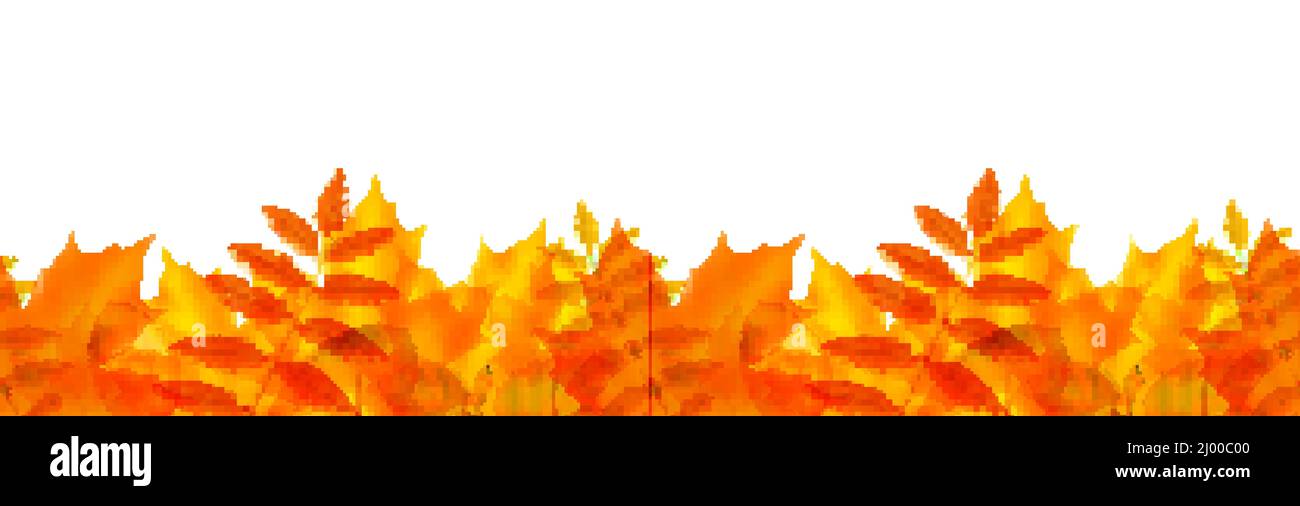 Seamless border with autumn leaves, vector illustration Stock Vector ...