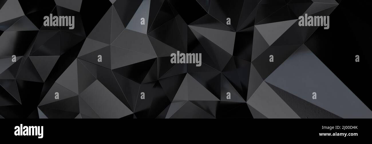 Modern black metal geometric shapes low poly backdrop Stock Photo Alamy
