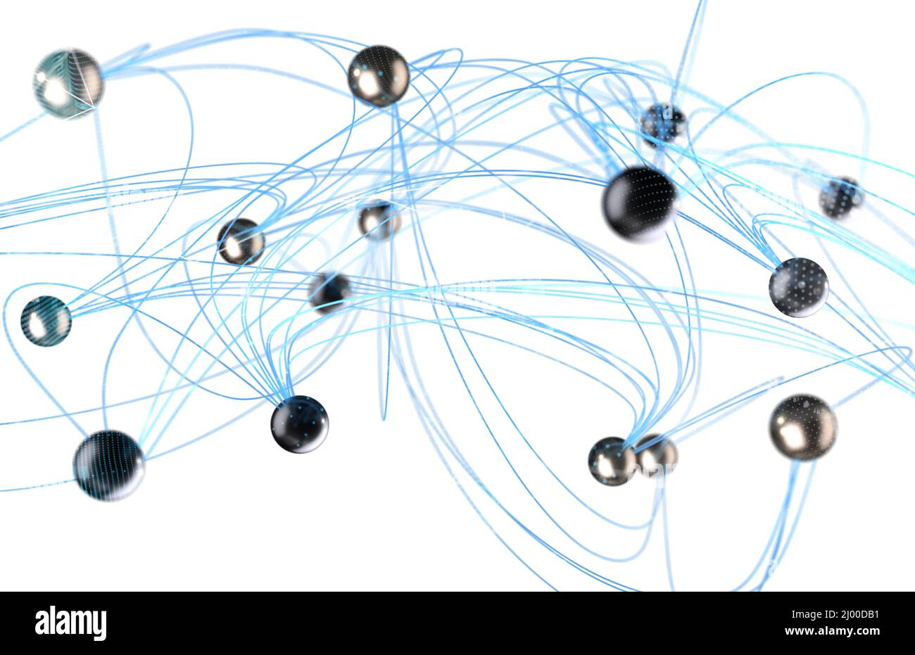 Network 3D rendering on white background Stock Photo - Alamy