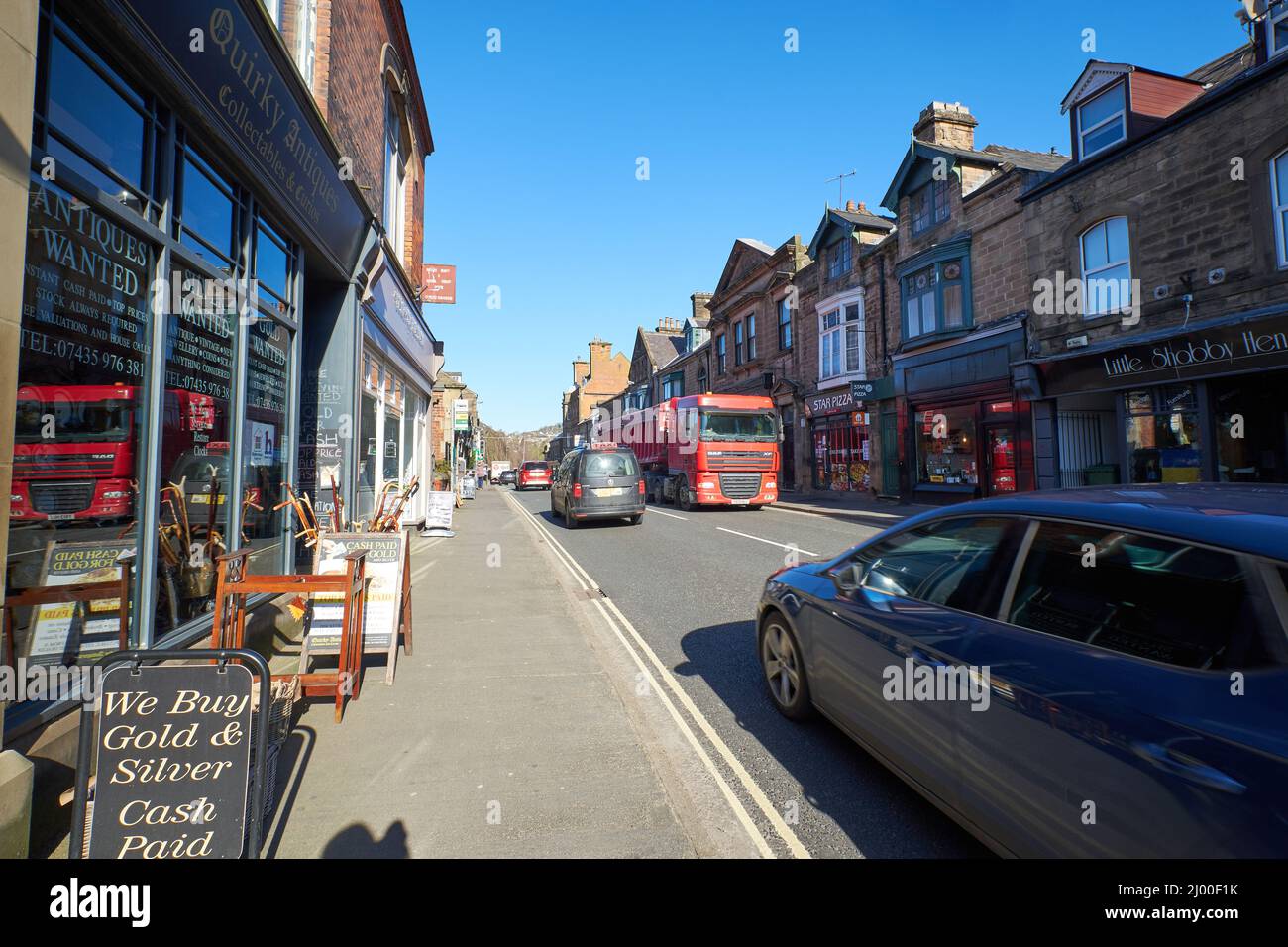 Shops in Matlock town, Derbyshire, UK Stock Photo - Alamy