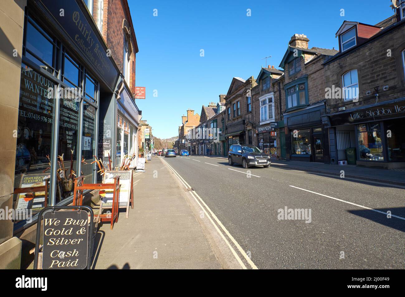 Shops in Matlock town, Derbyshire, UK Stock Photo Alamy