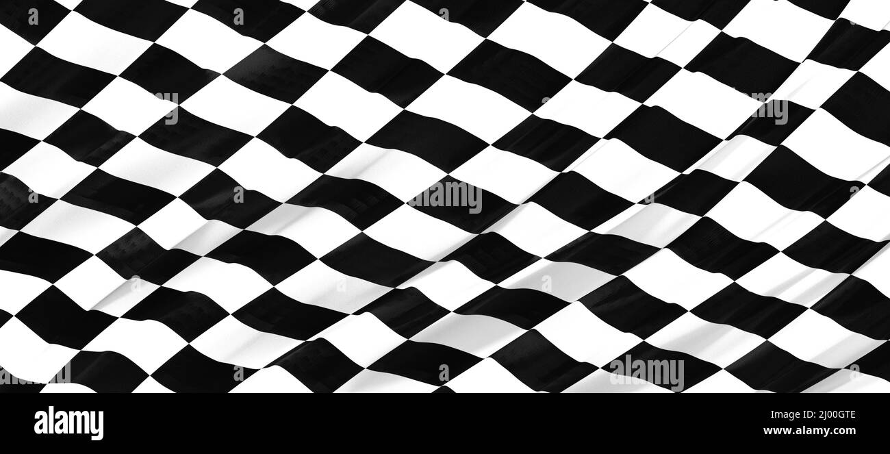 3D illustration of checkered flag pattern for background Stock Photo