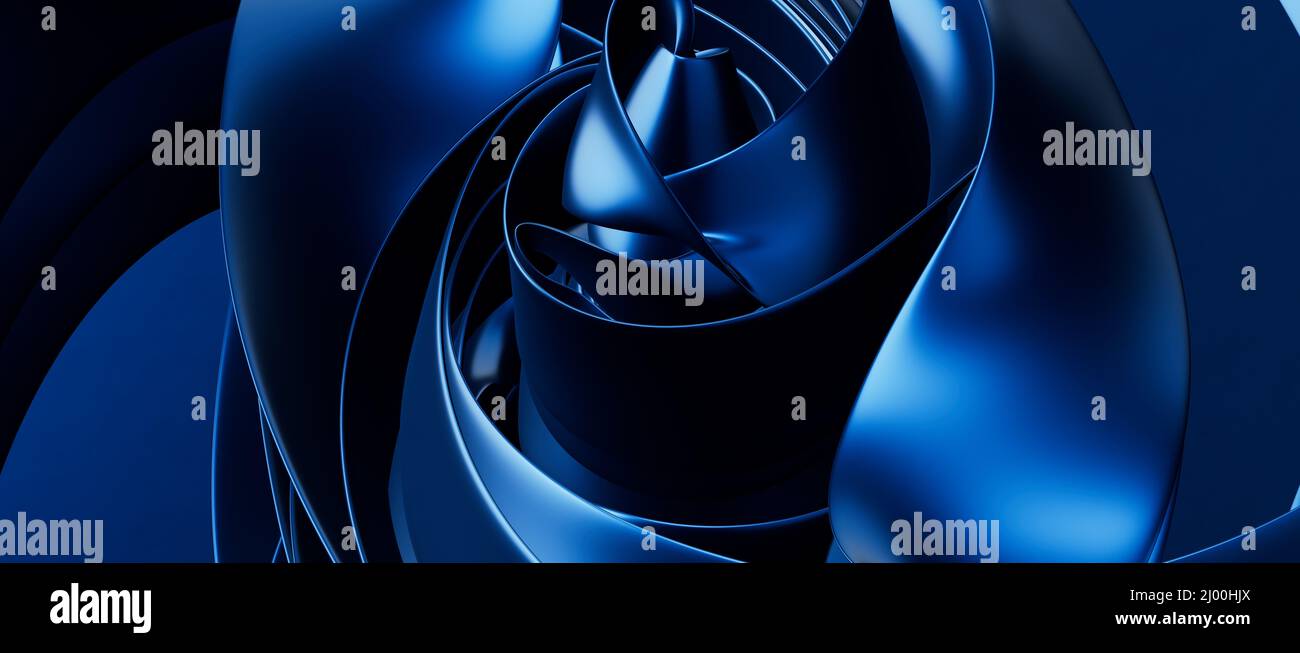 3D illustration of an abstract blue background with wave Stock Photo ...