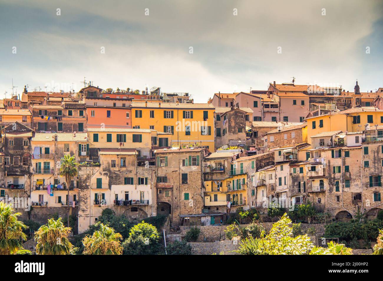 Beautiful view of the old town of Ventimiglia Alta in Italy, Liguria. Ligurian Riviera, Province of Imperia Stock Photo