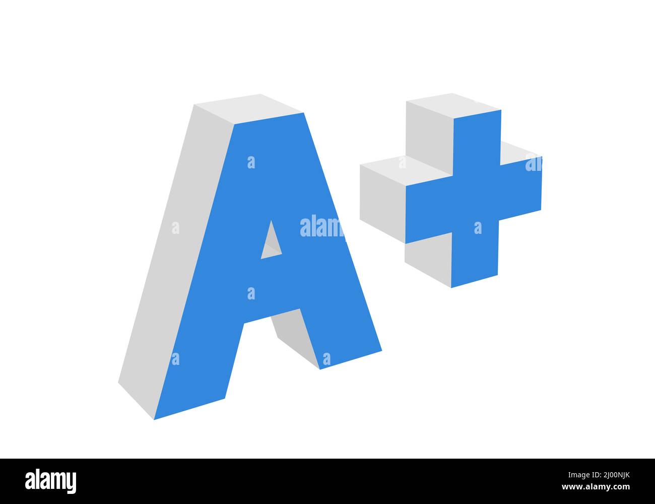 a plus school grade, digital 3d illustration isolated on white Stock ...