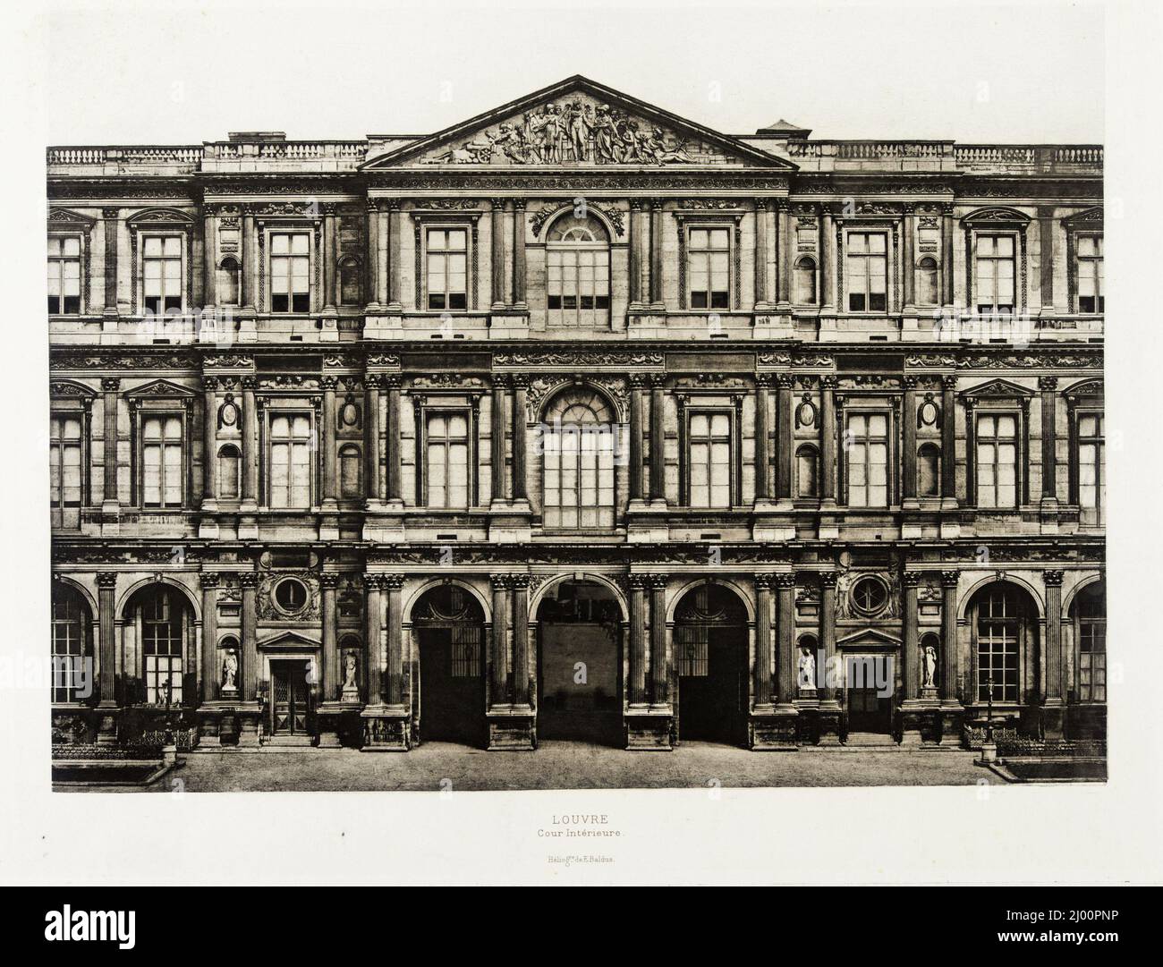 Louvre, cour intèrieure. Edouard-Denis Baldus (France, ca. 1813- circa 1882). France, circa 1856. Photographs. Photogravure Stock Photo