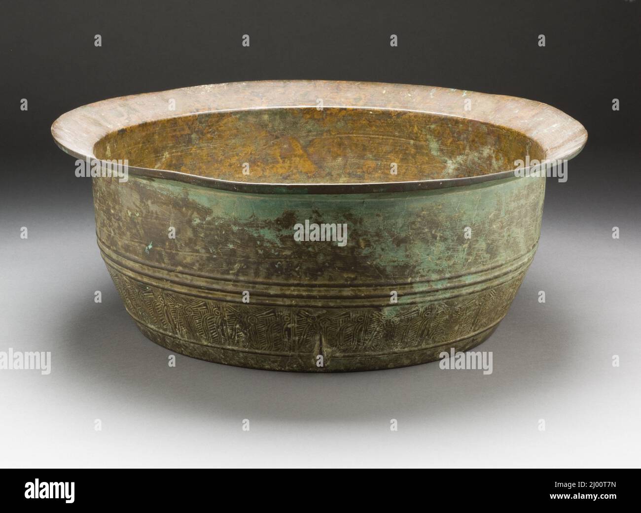 Basin. Vietnam, Dongson Culture, circa 1st-2nd century A.D.. Tools and Equipment; basins. Copper alloy Stock Photo