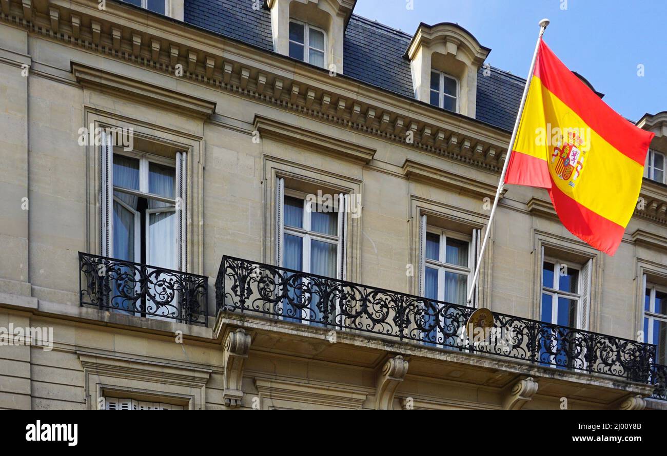 The spanish embassy in Paris (France Stock Photo Alamy