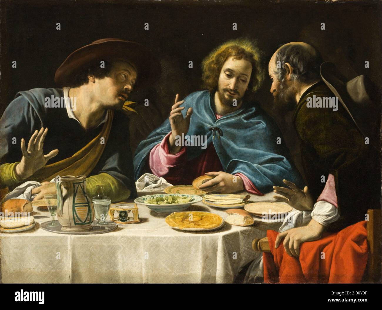 The Supper at Emmaus. Filippo Tarchiani (Italy, Florence, 1576-1645). Italy, circa 1625. Paintings. Oil on canvas Stock Photo