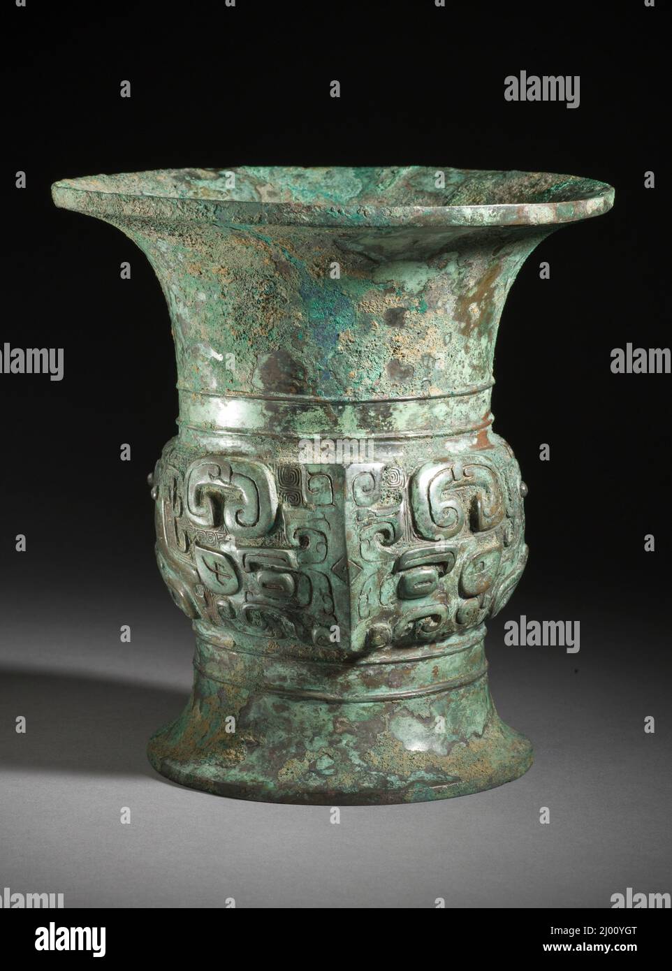 Ritual Wine Storage Jar (Zun) with Masks and Birds. China, Early ...
