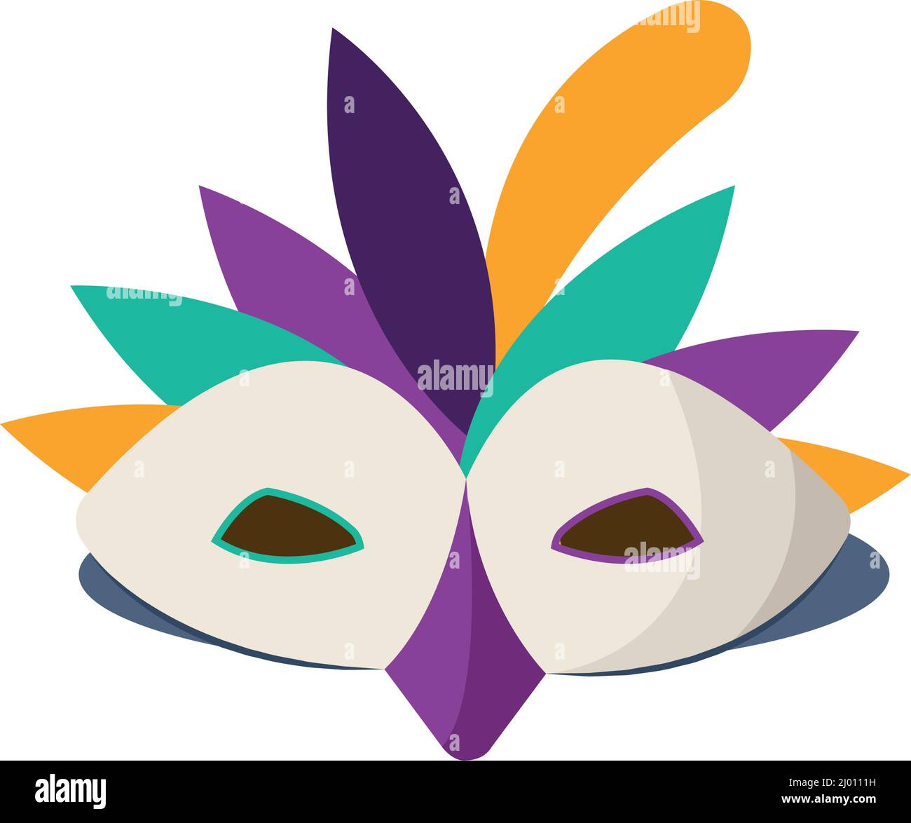 Isolated venetian facial mask with feathers Vector Stock Vector Image