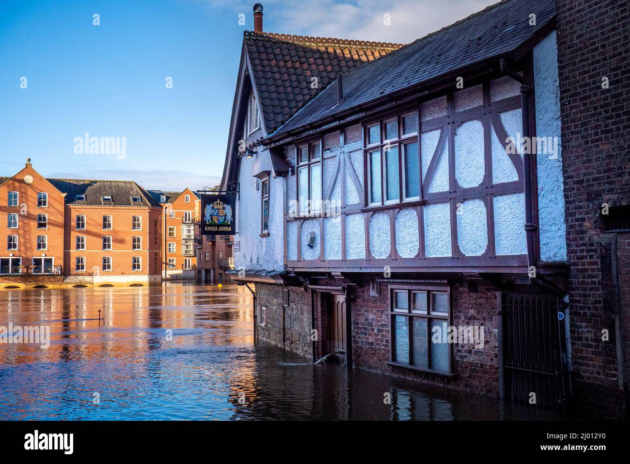 River Ouse floods York, UK Stock Photo