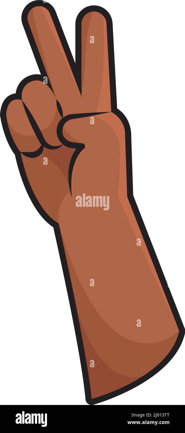 Isolated hand cartoon doing a peace symbol Vector Stock Vector Image ...
