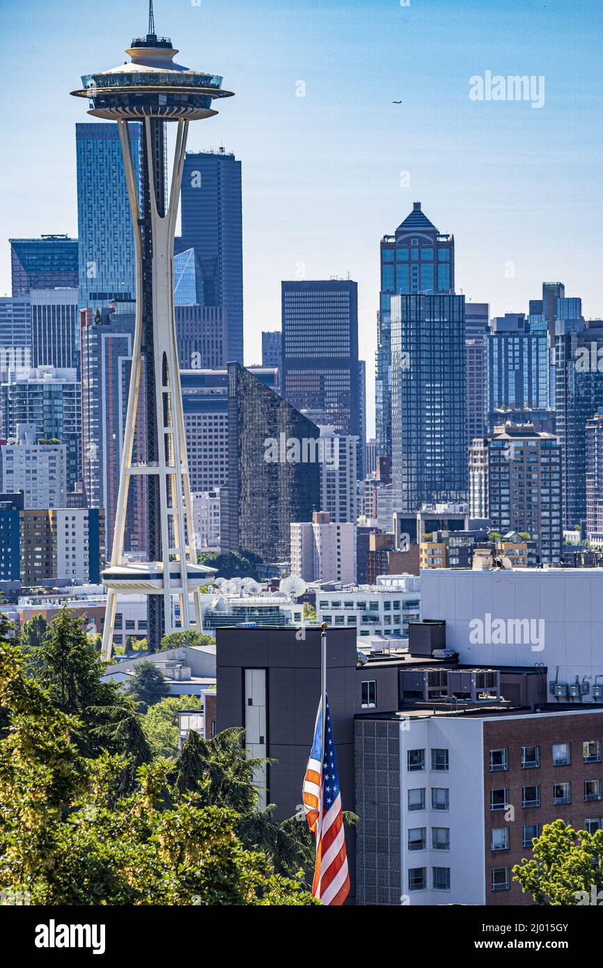Great view of downtown Seattle from Kerry Park Stock Photo - Alamy