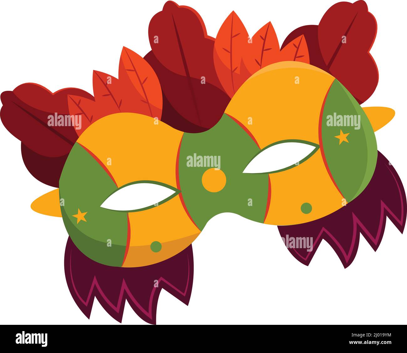 Isolated venetian facial mask with feathers Vector Stock Vector Image