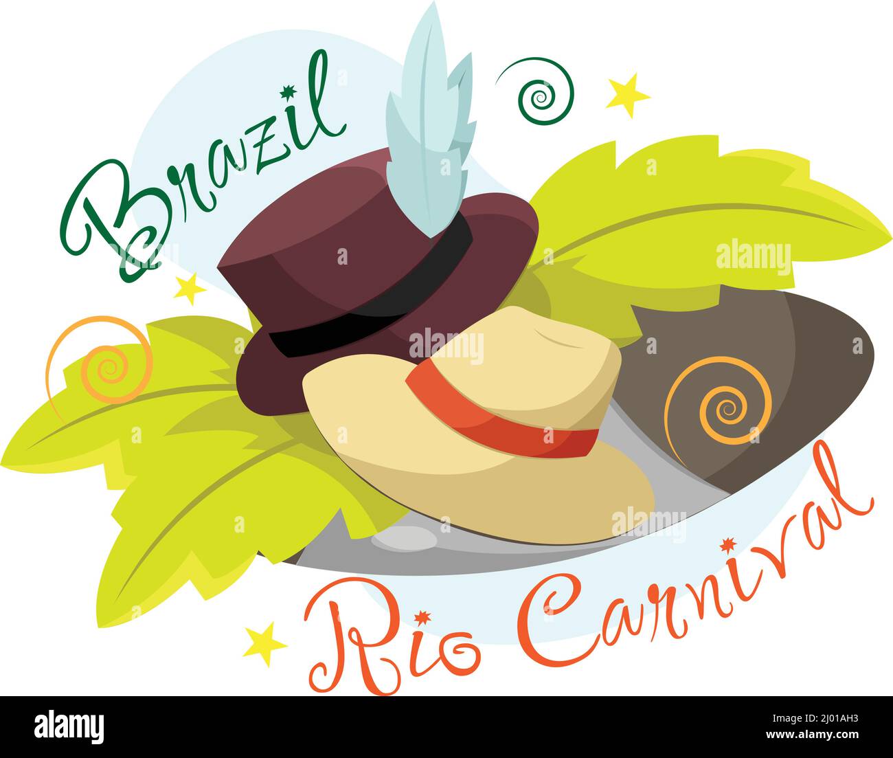 Isolated group of traditional brazilian hats Carnival Vector Stock