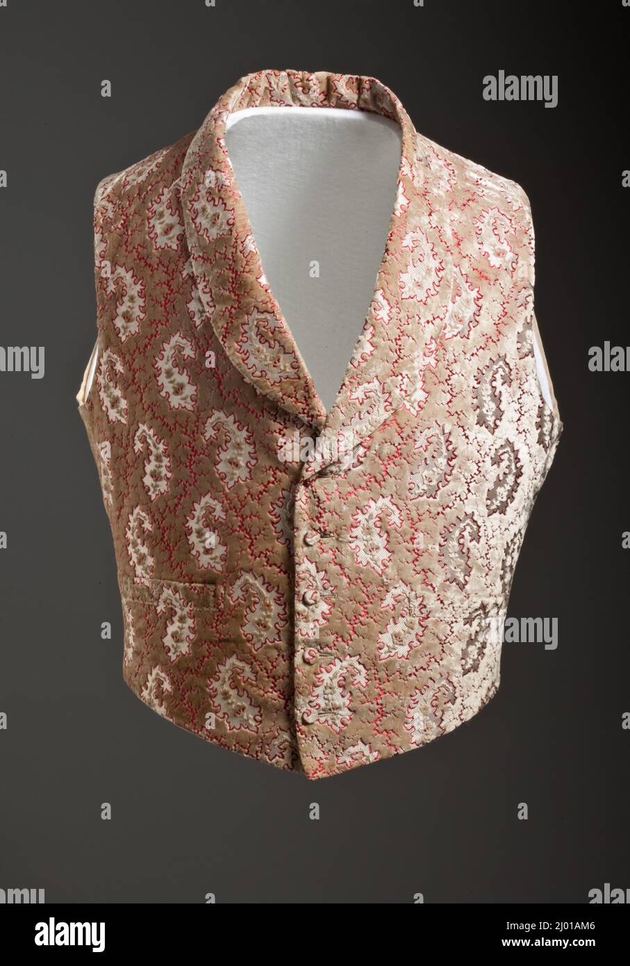 Man's Vest. England, circa 1850. Costumes; principal attire (upper body). Silk cut and voided