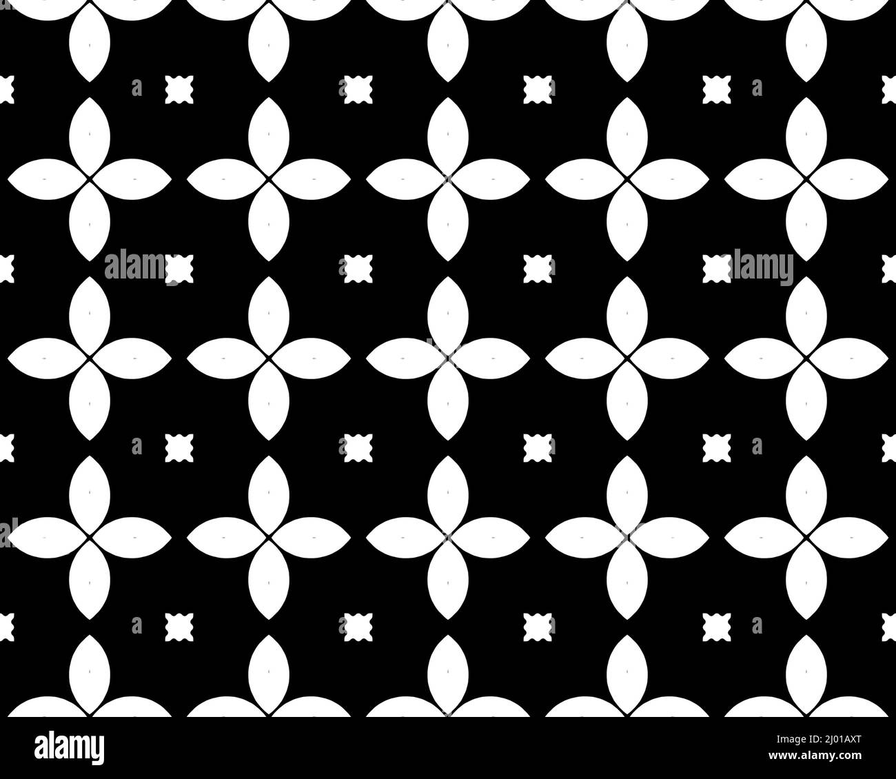 Abstract black and white illustration with a seamless geometric tile ...
