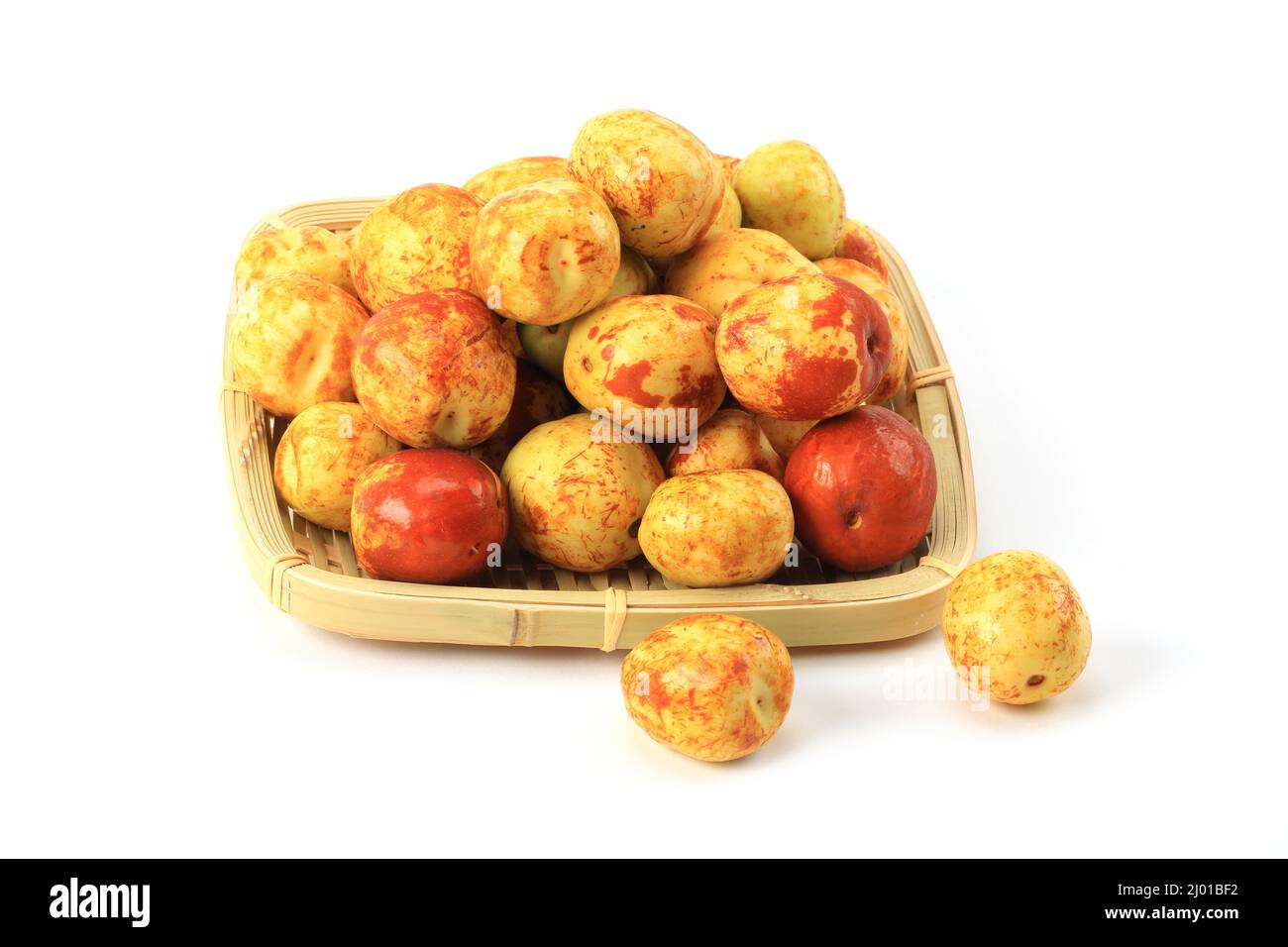 Jujube fruits on white background Stock Photo