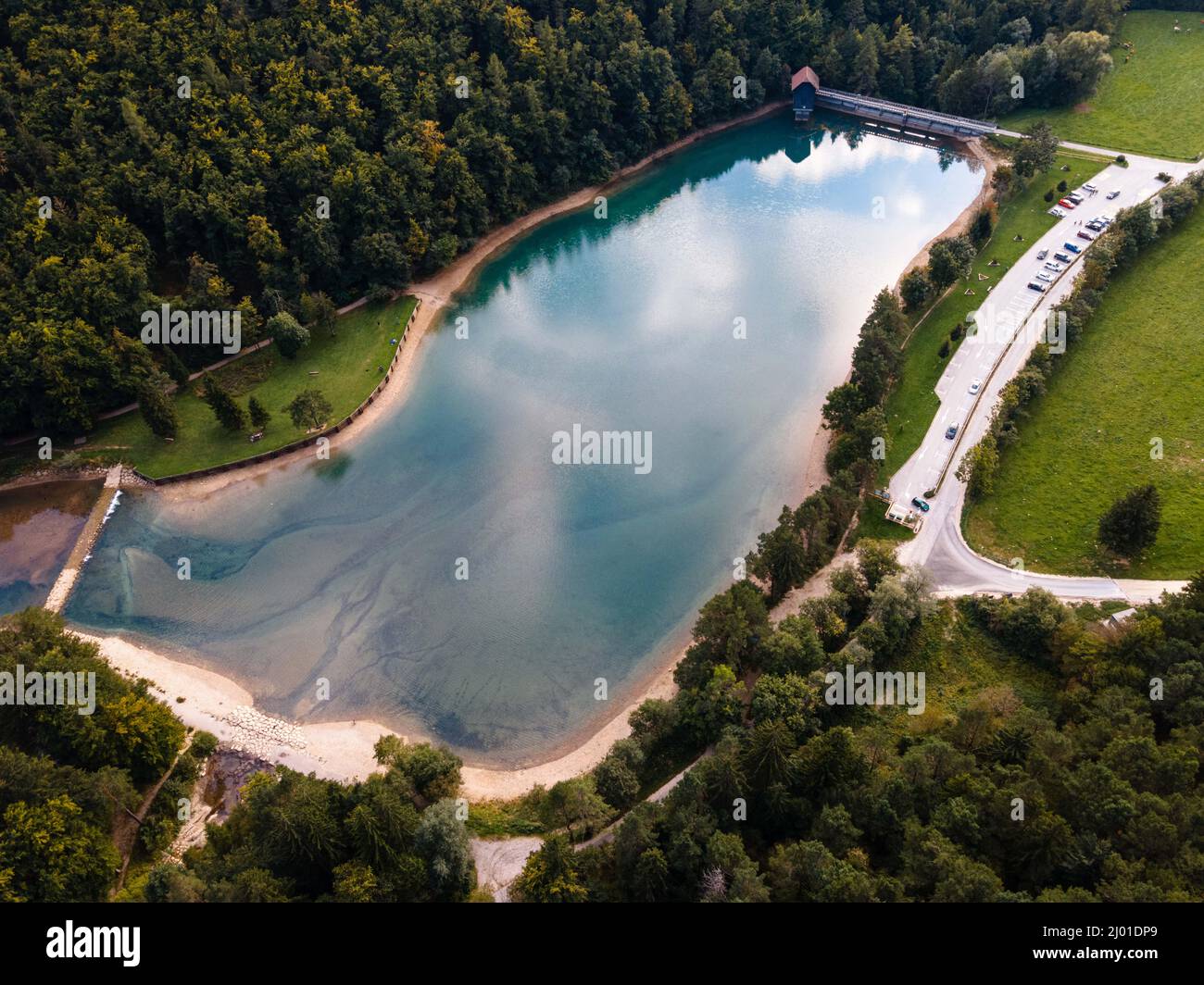 Beautiful shot of a lake in a forest during the day Stock Photo - Alamy