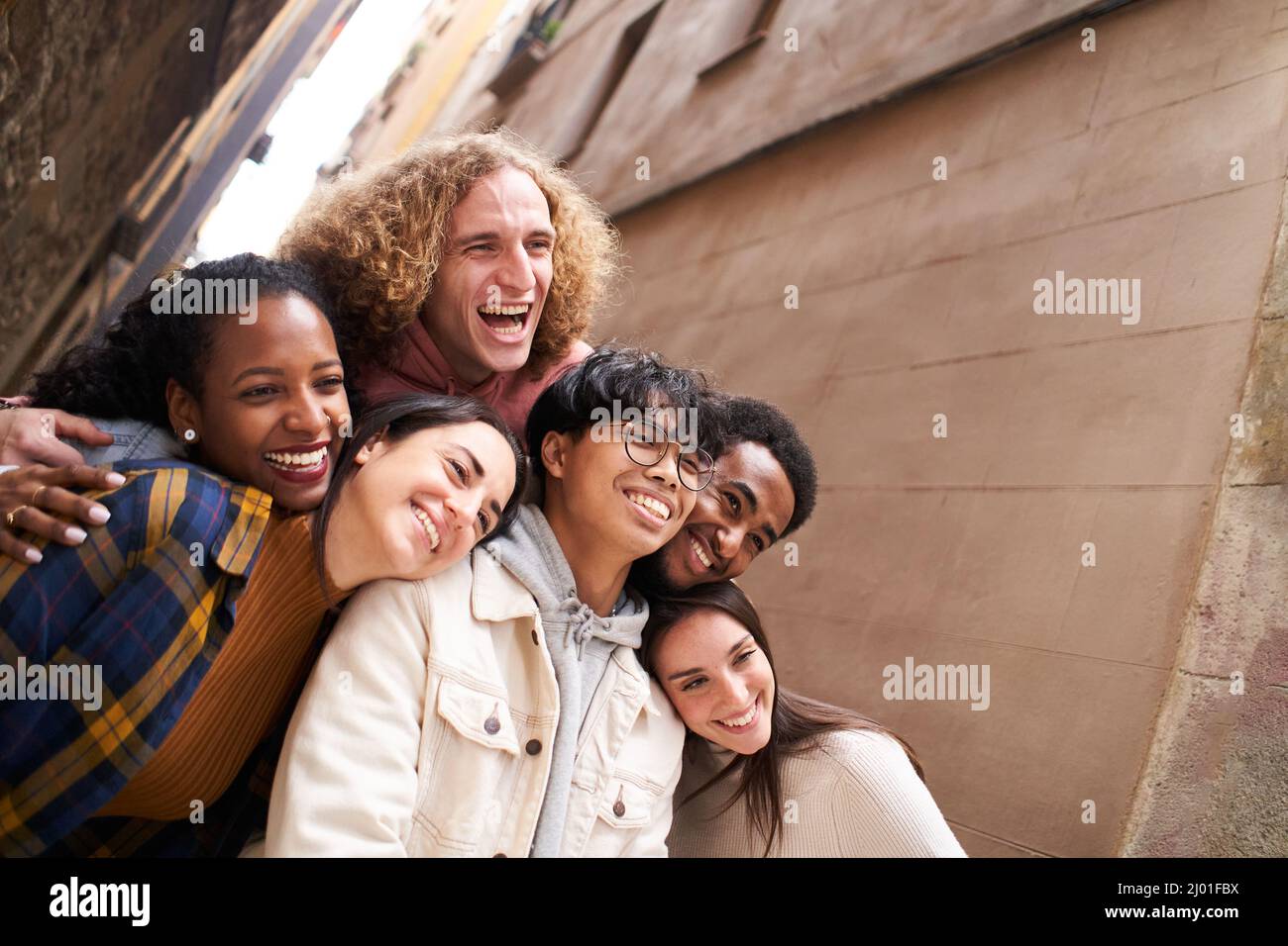 Group of funny people taking smiling selfie outdoors in the. street. Happy friends having fun Stock Photo - Alamy Group of funny people taking smiling selfie outdoors in the. street. Happy friends having fun Stock Photo - Alamy