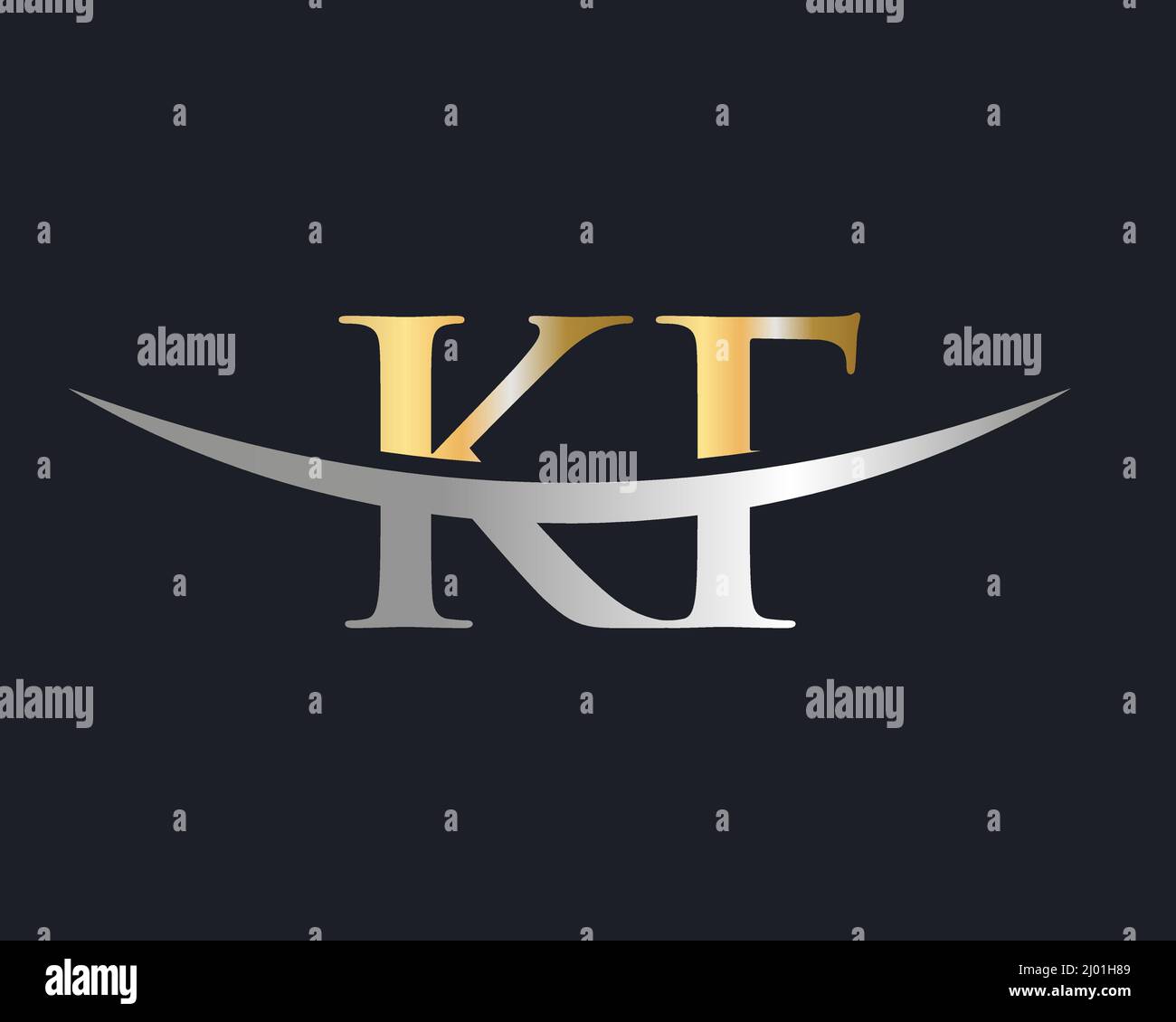 Initial Letter KF Logo. KF Letter Logo Design Vector Template Stock Vector