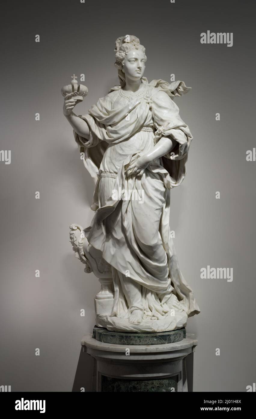 Allegorical Figure of Wealth, from Palazzo Giugni, Florence. Giovanni Baratta (Italy, Carrara, 1670-1747). circa 1703-1708. Sculpture. White carrara marble Stock Photo