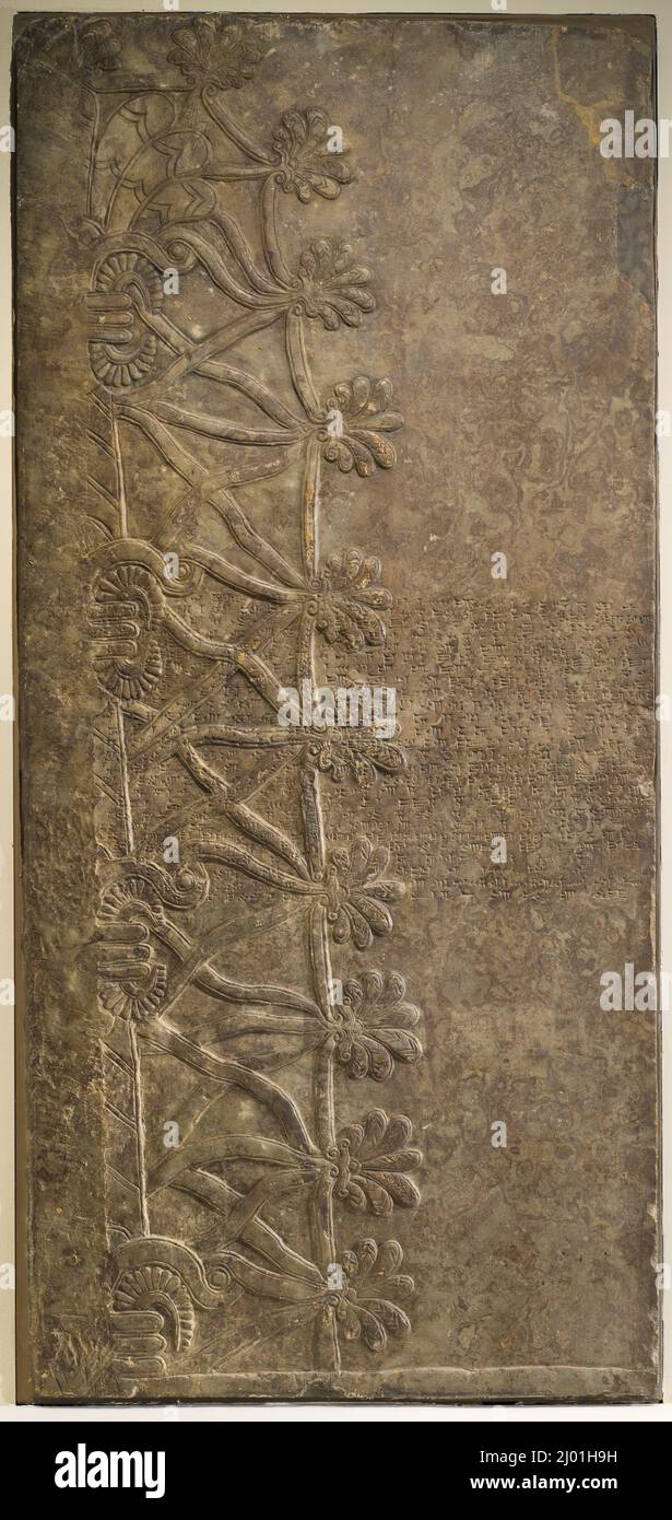 Sacred Tree. Northern Iraq, Nimrud, 9th century B.C.. Sculpture. Gypseous alabaster Stock Photo
