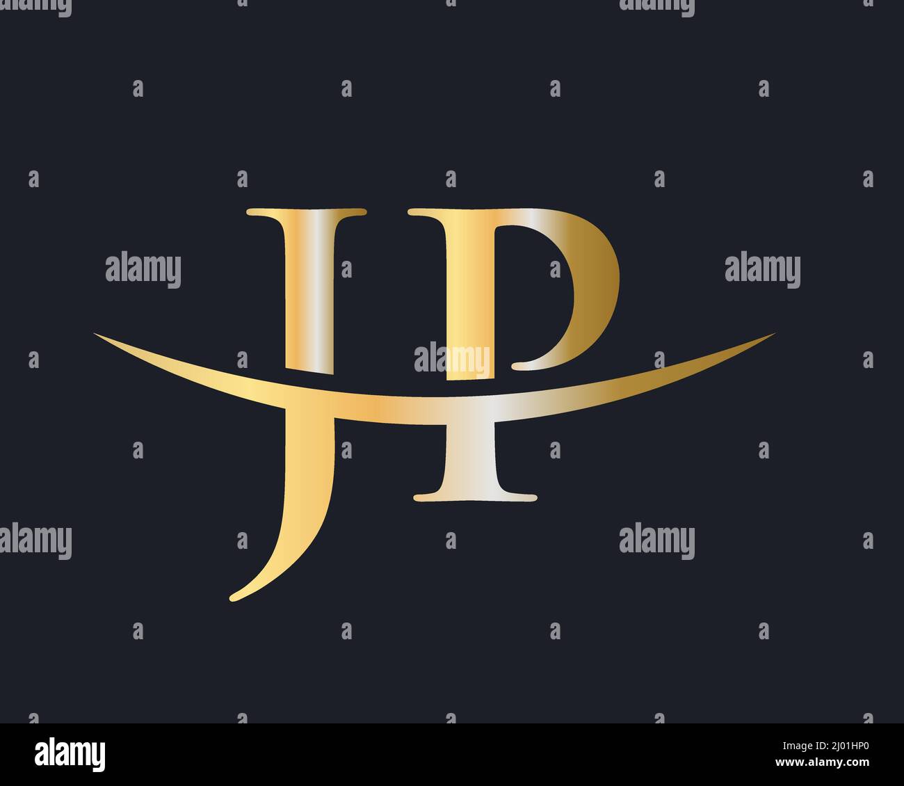 Initial Monogram Letter JP Logo Design Vector. JP Logo Design Template ...